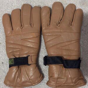 Tan Leather Winter Gloves – Insulated Cold Weather Work & Outdoor Gloves